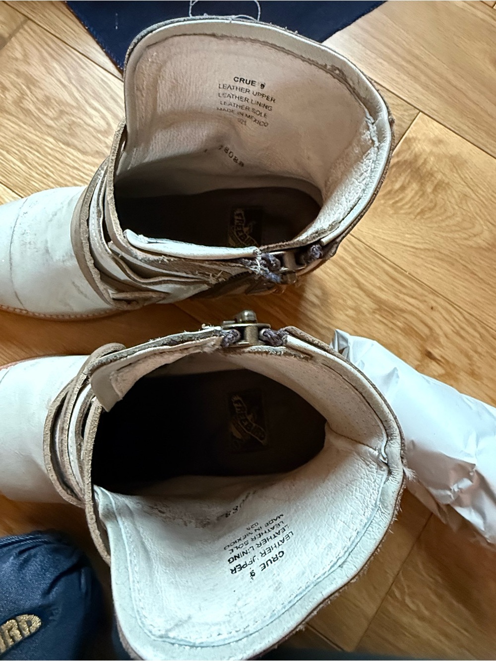 Freebird CRUE Strappy Ice Cream Leather Ankle Boots with Tan Strap Accents - Picture 10 of 14